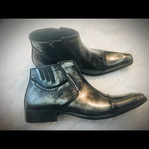 NWOT Men’s ALDO Black Metallic Zip-up Boots